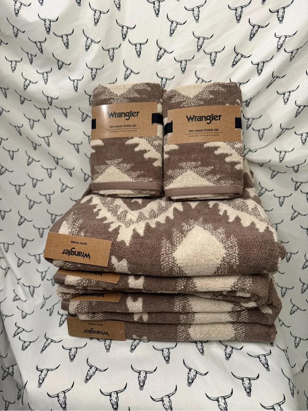 Wrangler Brown & Cream Southwestern Towel Set